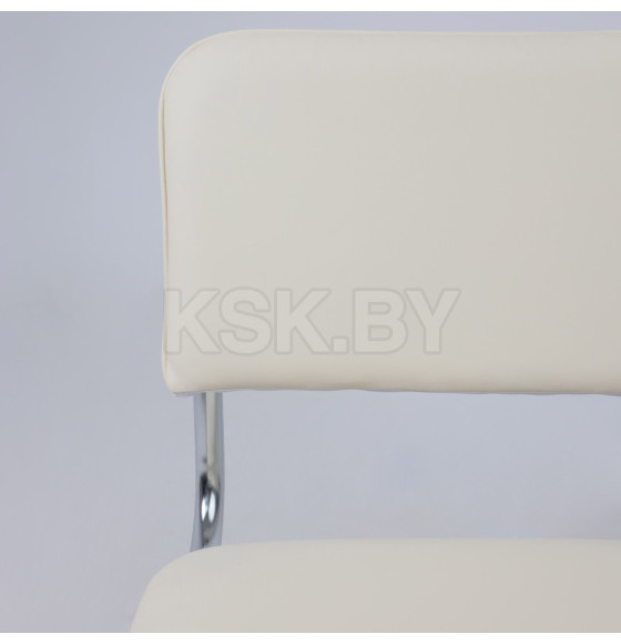 Кресло СЛАВИЯ, кремовый кожзам/хром (114575) 