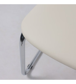 Кресло СЛАВИЯ, кремовый кожзам/хром