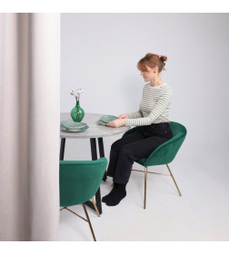 Стул AMUR, (зеленый велюр/золото)