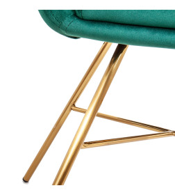 Стул AMUR, (зеленый велюр/золото)