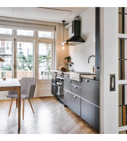 Стул BRIT, светло-серая ткань/дуб