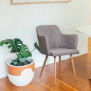 Стул BRIT, светло-серая ткань/дуб (63397) 