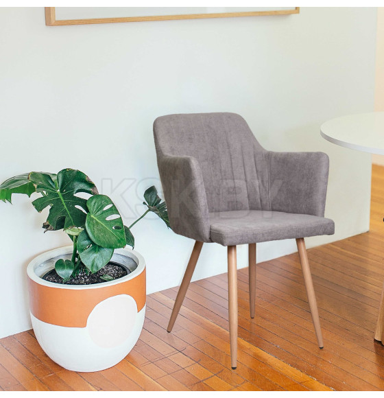 Стул BRIT, светло-серая ткань/дуб (63397) 