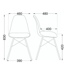 Стул KORD PP, серый/дерево