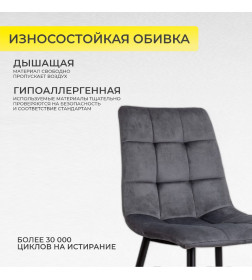 Стул DALLAS, серый велюр 14/черный