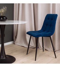 Стул DALLAS, синий велюр 86/черный