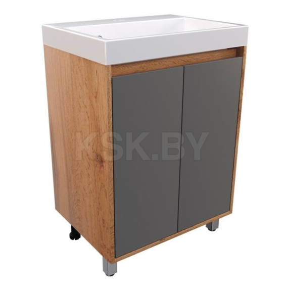 Тумба под умывальник Vako Смарт Слим 60 темный пепел 20797 (20797) 