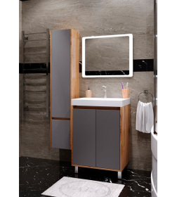 Тумба под умывальник Vako Смарт Слим 60 темный пепел 20797