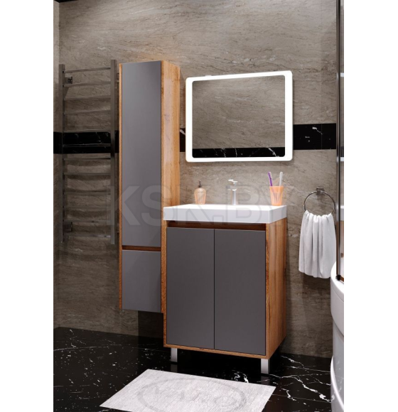 Тумба под умывальник Vako Смарт Слим 60 темный пепел 20797 (20797) 