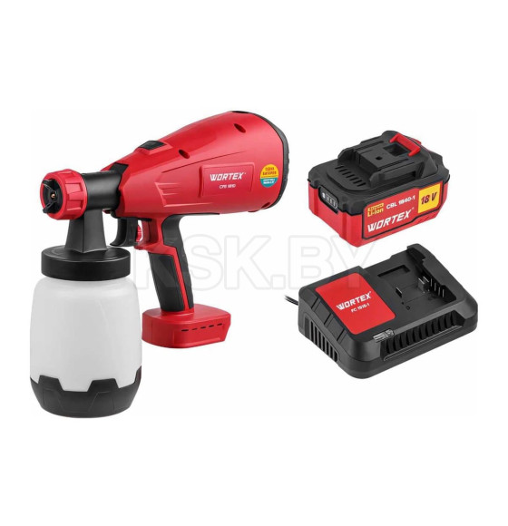 Краскораспылитель аккумуляторный WORTEX CPS 1810 в кор. ALL1 XLT SET (0333270) 