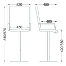 Стул барный ROSIO (серая ткань) (54700) 