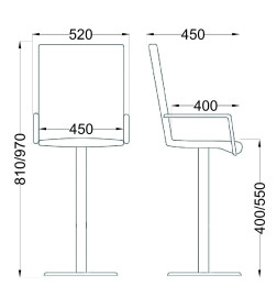 Стул барный ROSIO (серая ткань)