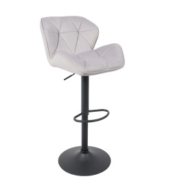 Стул барный BERLIN, (серый велюр/черный)
