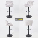 Стул барный BERLIN, (серый велюр/черный) (62686) 