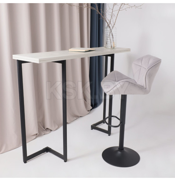 Стул барный BERLIN, (серый велюр/черный) (62686) 