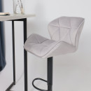 Стул барный BERLIN, (серый велюр/черный) (62686) 