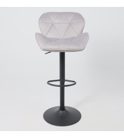 Стул барный BERLIN, (серый велюр/черный)