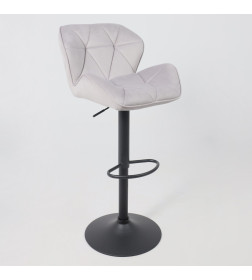 Стул барный BERLIN, (серый велюр/черный)
