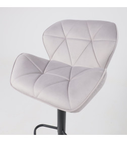 Стул барный BERLIN, (серый велюр/черный)