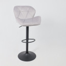Стул барный BERLIN, (серый велюр/черный) (62686) 
