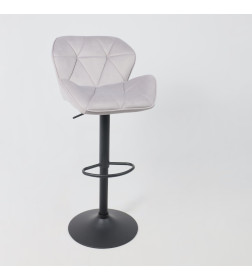 Стул барный BERLIN, (серый велюр/черный)