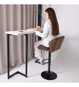 Стул барный BERLIN, (шоколадный велюр HCJ-10/черный)