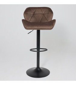 Стул барный BERLIN, (шоколадный велюр HCJ-10/черный)