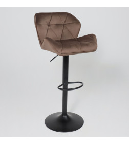 Стул барный BERLIN, (шоколадный велюр HCJ-10/черный)