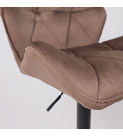 Стул барный BERLIN, (шоколадный велюр HCJ-10/черный)