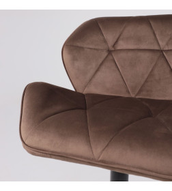 Стул барный BERLIN, (шоколадный велюр HCJ-10/черный)