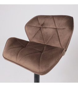 Стул барный BERLIN, (шоколадный велюр HCJ-10/черный)