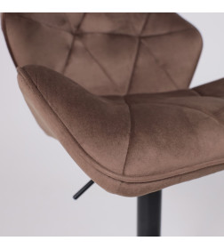 Стул барный BERLIN, (шоколадный велюр HCJ-10/черный)