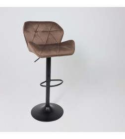 Стул барный BERLIN, (шоколадный велюр HCJ-10/черный)