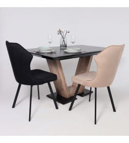 Стол ТОРОНТО, керамика 0 кат. 1400(1715)*800, Камень серый Greys black/Ель умбра