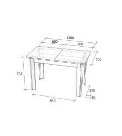 Стол обеденный СН-130.01дуб крафт белый
