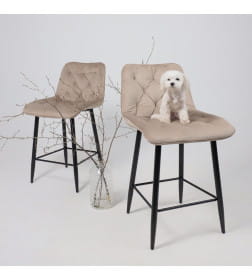 Стул барный VITO, бежевый велюр HLR-08/черный