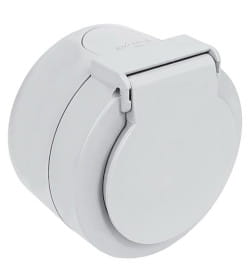 Розетка с/з наружная с крышкой IP54, серый Xone Ovivo