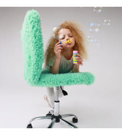 Кресло поворотное FLUFFY, искусственный мех, мятный