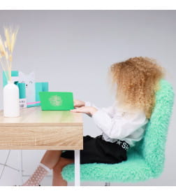 Кресло поворотное FLUFFY, искусственный мех, мятный