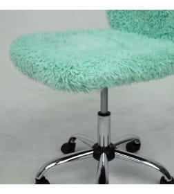 Кресло поворотное FLUFFY, искусственный мех, мятный