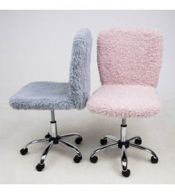 Кресло поворотное FLUFFY, искусственный мех, серый