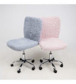 Кресло поворотное FLUFFY, искусственный мех, серый