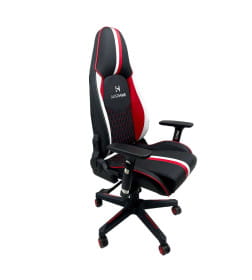 Кресло поворотное BOLID, ECO, черный/белый/красный