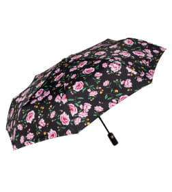 Зонт складной RST HT3367BK принт цветы (черный)