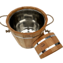 Запарник 10л с нержавеющей вкладкой покрытие льняным маслом ЗДНП-10 (ЗДНП-10) 