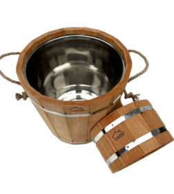 Запарник 10л с нержавеющей вкладкой покрытие льняным маслом ЗДНП-10
