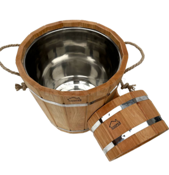 Запарник 10л с нержавеющей вкладкой покрытие льняным маслом ЗДНП-10 (ЗДНП-10) 