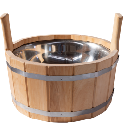 Шайка 12 л с нержавеющей вкладкой, покрытие льняным маслом ШДНП-12