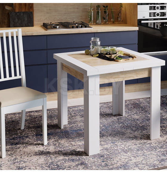 Стол раздвижной ХЬЮСТОН Тип 3 790(1480)*790, крафт золотой/белый (95337) 