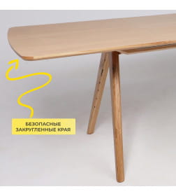 Стол АВЕНЮ 1450(1950)*850, Светлый дуб без тонировки/Светлый дуб